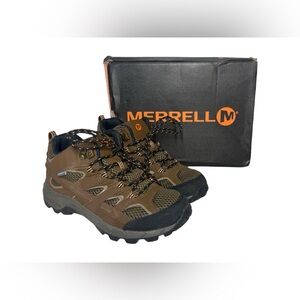 Merrell MOAB 2 Mid Waterproof Leather Hiking Boots Earth Brown 4.5 Boys Kids